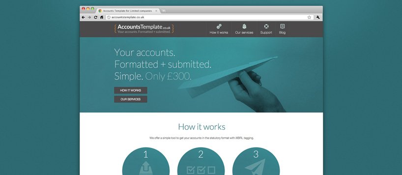 Web design for AccountsTemplate